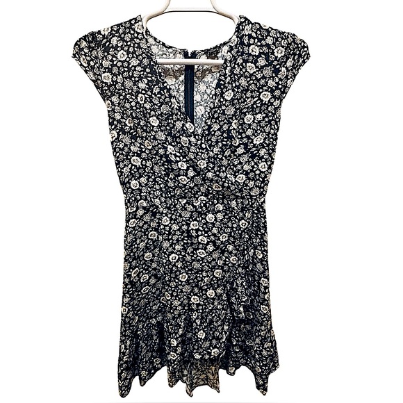 J Crew Chic Faux Wrap Boho Floral Flowy Dress Size 2 - Picture 1 of 12